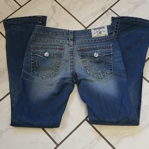 True religion flap pockets boot cut jeans size 26